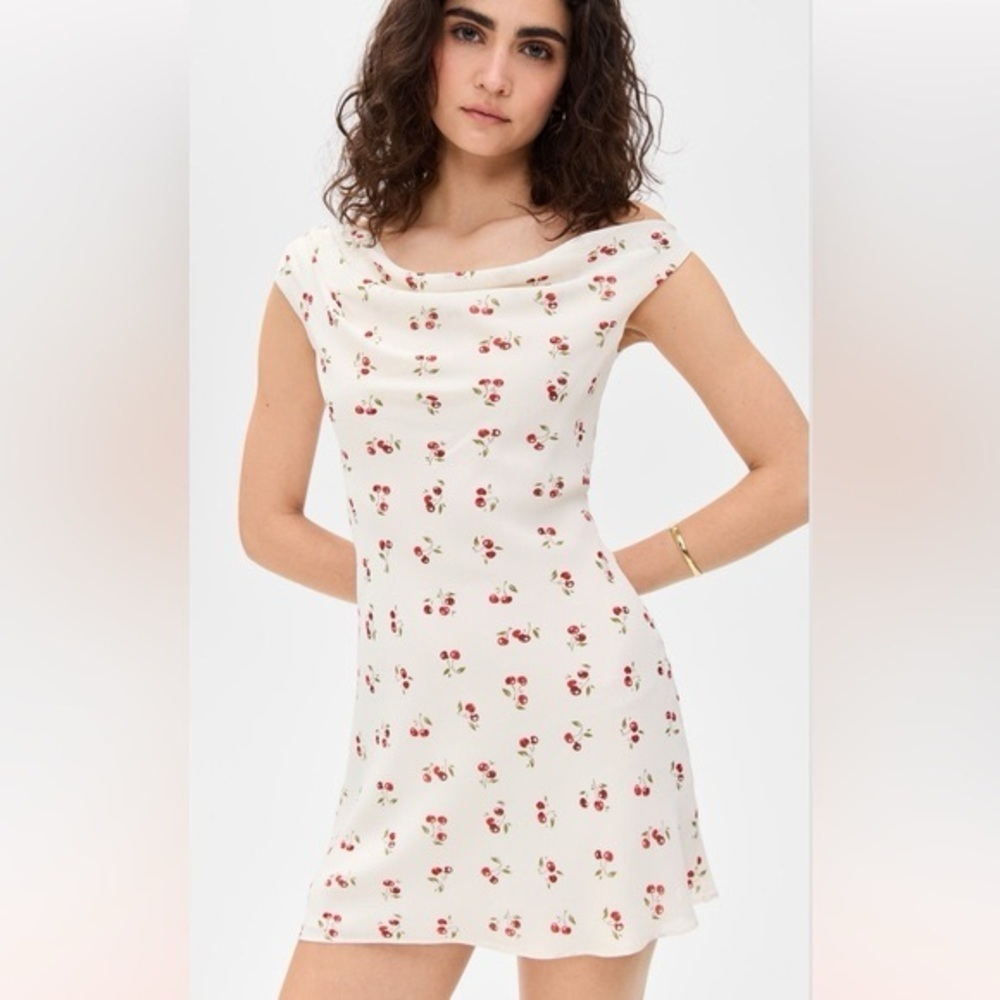 REFORMATION Kristine Cherry Mini Dress 8 - Picture 2 of 7